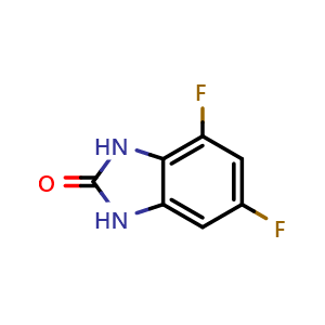 Chemical structure of 4,6-Difluoro-1,3-dihydro-2H-benzo[d]imidazol-2-one , CAS 1221793-66-3, AChemBlock X197303