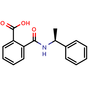 Chemical structure of (S)-2-((1-phenylethyl)carbamoyl)benzoic acid , CAS 21752-36-3, AChemBlock X197308