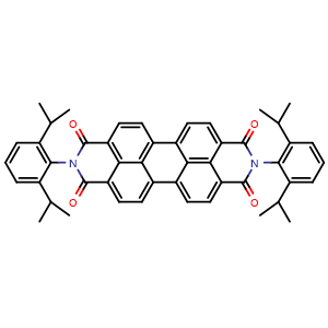 Chemical structure of N,N'-Bis(2,6-diisopropylphenyl)-3,4,9,10-perylenetetracarboxylic diimide , CAS 82953-57-9, AChemBlock X197343