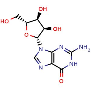 Chemical structure of L-Guanosine , CAS 26578-09-6, AChemBlock X197372