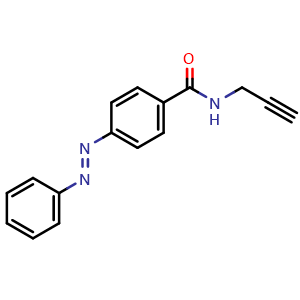 Chemical structure of 4-(2-Phenyldiazenyl)-N-2-propyn-1-ylbenzamide , CAS 1314406-80-8, AChemBlock X197377