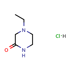 Chemical structure of 4-Ethylpiperazin-2-one hydrochloride , CAS 65464-00-8, AChemBlock X197379