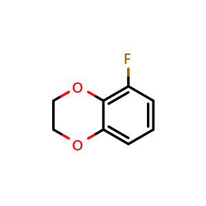 Chemical structure of 5-Fluoro-2,3-dihydrobenzo[b][1,4]dioxine , CAS 69464-49-9, AChemBlock X197384