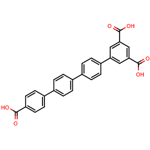 Chemical structure of [1,1':4',1'':4'',1'''-Quaterphenyl]-3,4''',5-tricarboxylic acid , CAS 2005517-60-0, AChemBlock X197388