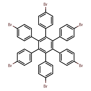 Chemical structure of 1,2,3,4,5,6-Hexakis(4-bromophenyl)benzene , CAS 19057-50-2, AChemBlock X197392