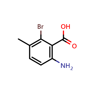 Chemical structure of 6-Amino-2-bromo-3-methylbenzoic acid , CAS 147149-85-7, AChemBlock X197401