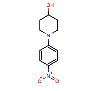 Chemical structure of 1-(4-Nitrophenyl)piperidin-4-ol , CAS 79421-45-7, AChemBlock X197404