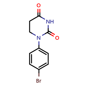Chemical structure of 1-(4-Bromophenyl)dihydropyrimidine-2,4(1H,3H)-dione , CAS 90772-28-4, AChemBlock X197411