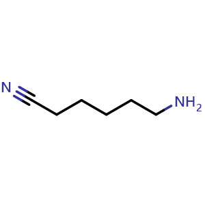 Chemical structure of 6-Aminohexanenitrile , CAS 2432-74-8, AChemBlock X197459