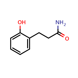 Chemical structure of 3-(2-Hydroxyphenyl)propanamide , CAS 22367-76-6, AChemBlock X197496
