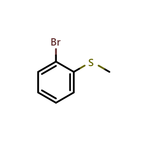 Chemical structure of (2-Bromophenyl)(methyl)sulfane , CAS 19614-16-5, AChemBlock X197507