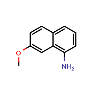 Chemical structure of 7-Methoxynaphthalen-1-amine , CAS 5302-79-4, AChemBlock X197518