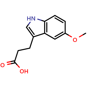 Chemical structure of 3-(5-Methoxy-1H-indol-3-yl)propanoic acid , CAS 39547-16-5, AChemBlock X197519