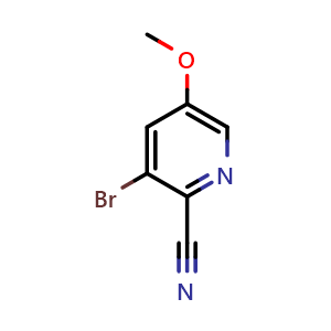 Chemical structure of 3-Bromo-5-methoxypicolinonitrile , CAS 717843-46-4, AChemBlock X197536