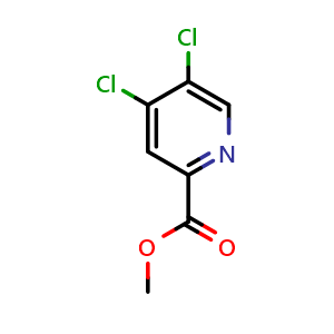 Chemical structure of Methyl 4,5-dichloropicolinate , CAS 1256834-28-2, AChemBlock X197550