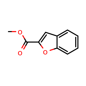 Chemical structure of Methyl benzofuran-2-carboxylate , CAS 1646-27-1, AChemBlock X197553