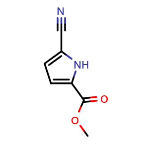 Chemical structure of Methyl 5-cyano-1H-pyrrole-2-carboxylate , CAS 937-19-9, AChemBlock X197555
