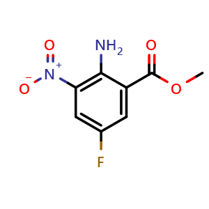 Chemical structure of Methyl 2-amino-5-fluoro-3-nitrobenzoate , CAS 328547-11-1, AChemBlock X197562