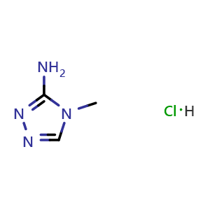 Chemical structure of 4-Methyl-4H-1,2,4-triazol-3-amine hydrochloride , CAS 1461658-32-1, AChemBlock X197578