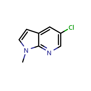 Chemical structure of 5-Chloro-1-methyl-1H-pyrrolo[2,3-b]pyridine , CAS 1260874-86-9, AChemBlock X197580