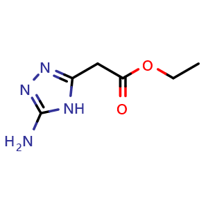 Chemical structure of Ethyl 2-(5-amino-4H-1,2,4-triazol-3-yl)acetate , CAS 86152-46-7, AChemBlock X197598