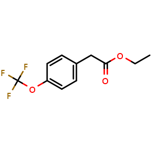 Chemical structure of Ethyl 2-(4-(trifluoromethoxy)phenyl)acetate , CAS 1206550-93-7, AChemBlock X197600