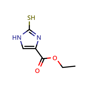 Chemical structure of Ethyl 2-mercapto-1H-imidazole-4-carboxylate , CAS 64038-64-8, AChemBlock X197611