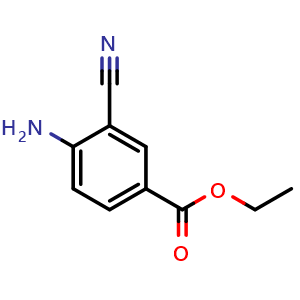 Chemical structure of Ethyl 4-amino-3-cyanobenzoate , CAS 1260742-52-6, AChemBlock X197615