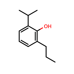 Chemical structure of 2-Isopropyl-6-propylphenol , CAS 74663-48-2, AChemBlock X197643