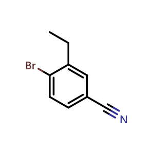 Chemical structure of 4-Bromo-3-ethylbenzonitrile , CAS 170230-29-2, AChemBlock X197645