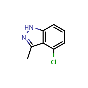 Chemical structure of 4-Chloro-3-methyl-1H-indazole , CAS 16640-87-2, AChemBlock X197655