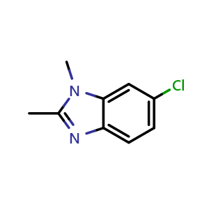 Chemical structure of 6-Chloro-1,2-dimethyl-1H-benzo[d]imidazole , CAS 14537-47-4, AChemBlock X197660