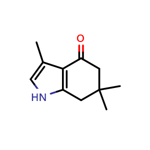 Chemical structure of 3,6,6-Trimethyl-6,7-dihydro-1H-indol-4(5H)-one , CAS 56008-20-9, AChemBlock X197668