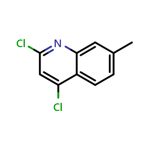 Chemical structure of 2,4-Dichloro-7-methylquinoline , CAS 102878-19-3, AChemBlock X197673