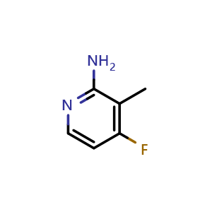 Chemical structure of 4-Fluoro-3-methylpyridin-2-amine , CAS 1227586-61-9, AChemBlock X197703