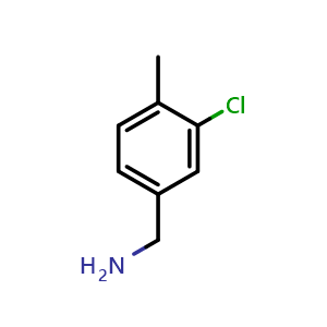 Chemical structure of 3-Chloro-4-methylbenzylamine , CAS 67952-93-6, AChemBlock X197709