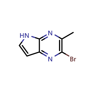 Chemical structure of 2-Bromo-3-methyl-5H-pyrrolo[2,3-b]pyrazine , CAS 1260812-97-2, AChemBlock X197730