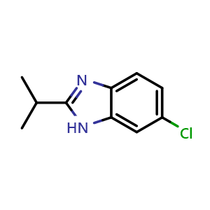 Chemical structure of 6-Chloro-2-isopropyl-1H-benzo[d]imidazole , CAS 4886-29-7, AChemBlock X197750