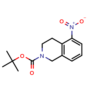 Chemical structure of tert-Butyl 5-nitro-3,4-dihydroisoquinoline-2(1H)-carboxylate , CAS 397864-14-1, AChemBlock X197773