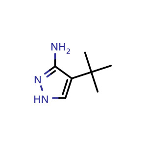 Chemical structure of 4-(tert-Butyl)-1H-pyrazol-3-amine , CAS 255047-12-2, AChemBlock X197779