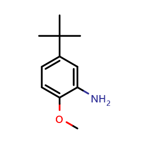 Chemical structure of 5-(tert-Butyl)-2-methoxyaniline , CAS 3535-88-4, AChemBlock X197781