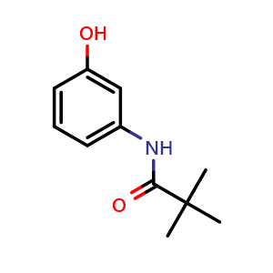 Chemical structure of N-(3-Hydroxyphenyl)pivalamide , CAS 75151-82-5, AChemBlock X197785