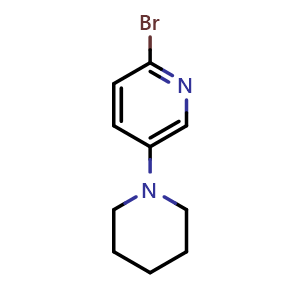 Chemical structure of 2-Bromo-5-(piperidin-1-yl)pyridine , CAS 1142197-44-1, AChemBlock X197809