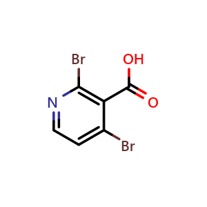 Chemical structure of 2,4-Dibromonicotinic acid , CAS 1269291-41-9, AChemBlock X197828