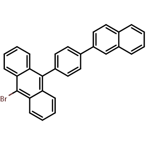 Chemical structure of 9-Bromo-10-(4-(naphthalen-2-yl)phenyl)anthracene , CAS 866611-29-2, AChemBlock X197859