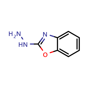 Chemical structure of 2-Hydrazino-1,3-benzoxazole , CAS 15062-88-1, AChemBlock X197861