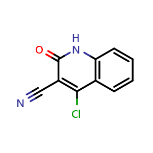 Chemical structure of 4-Chloro-2-oxo-1,2-dihydroquinoline-3-carbonitrile , CAS 680210-85-9, AChemBlock X197869