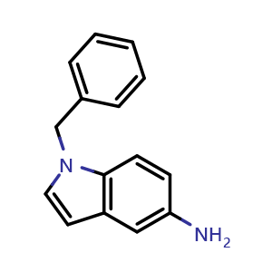 Chemical structure of 1-Benzyl-1H-indol-5-amine , CAS 26807-73-8, AChemBlock X197874