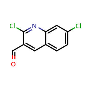 Chemical structure of 2,7-Dichloroquinoline-3-carbaldehyde , CAS 73568-33-9, AChemBlock X197897