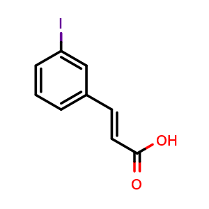Chemical structure of 3-(3-Iodophenyl)acrylic acid , CAS 41070-12-6, AChemBlock X197899
